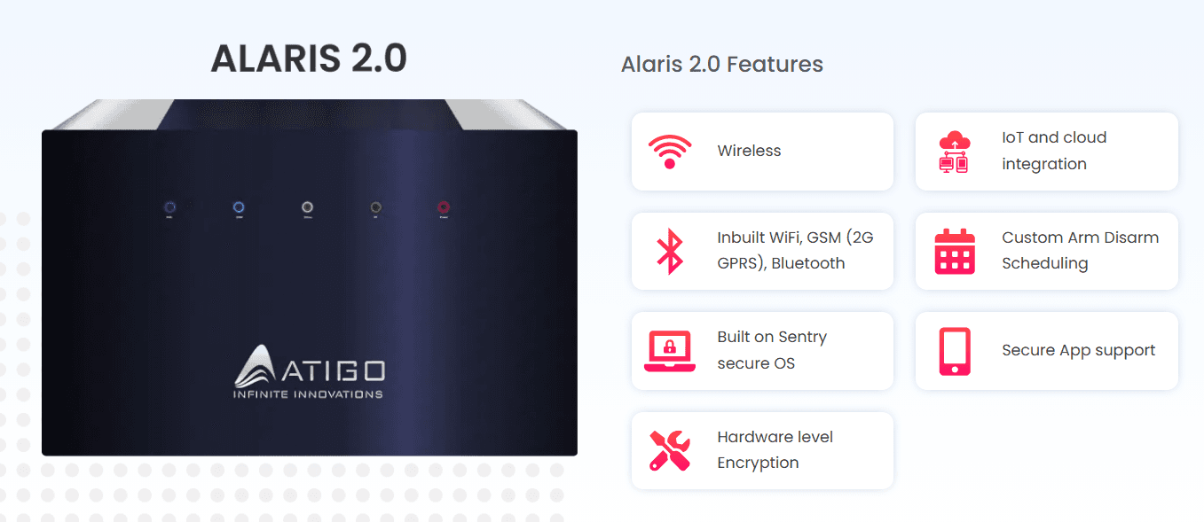 Alaris Atigo Smart Home Security Control Panel WiFi & GSM 24/7 IoT Cloud Connectivity Manage All Sensors - View 2