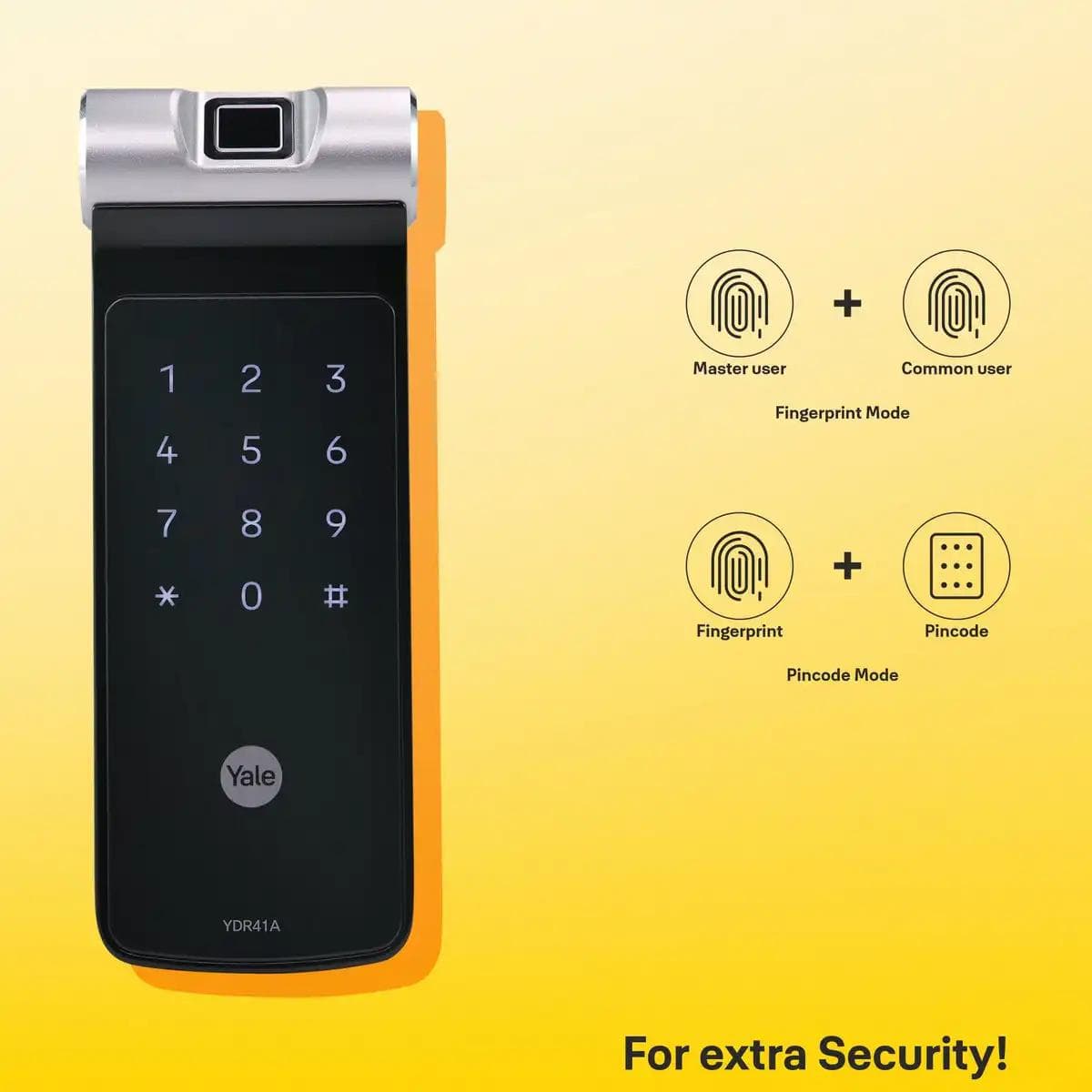 Yale YDR-41A (4th Gen) Smart Door Lock – PIN, RFID & Mechanical Key Access - View 5
