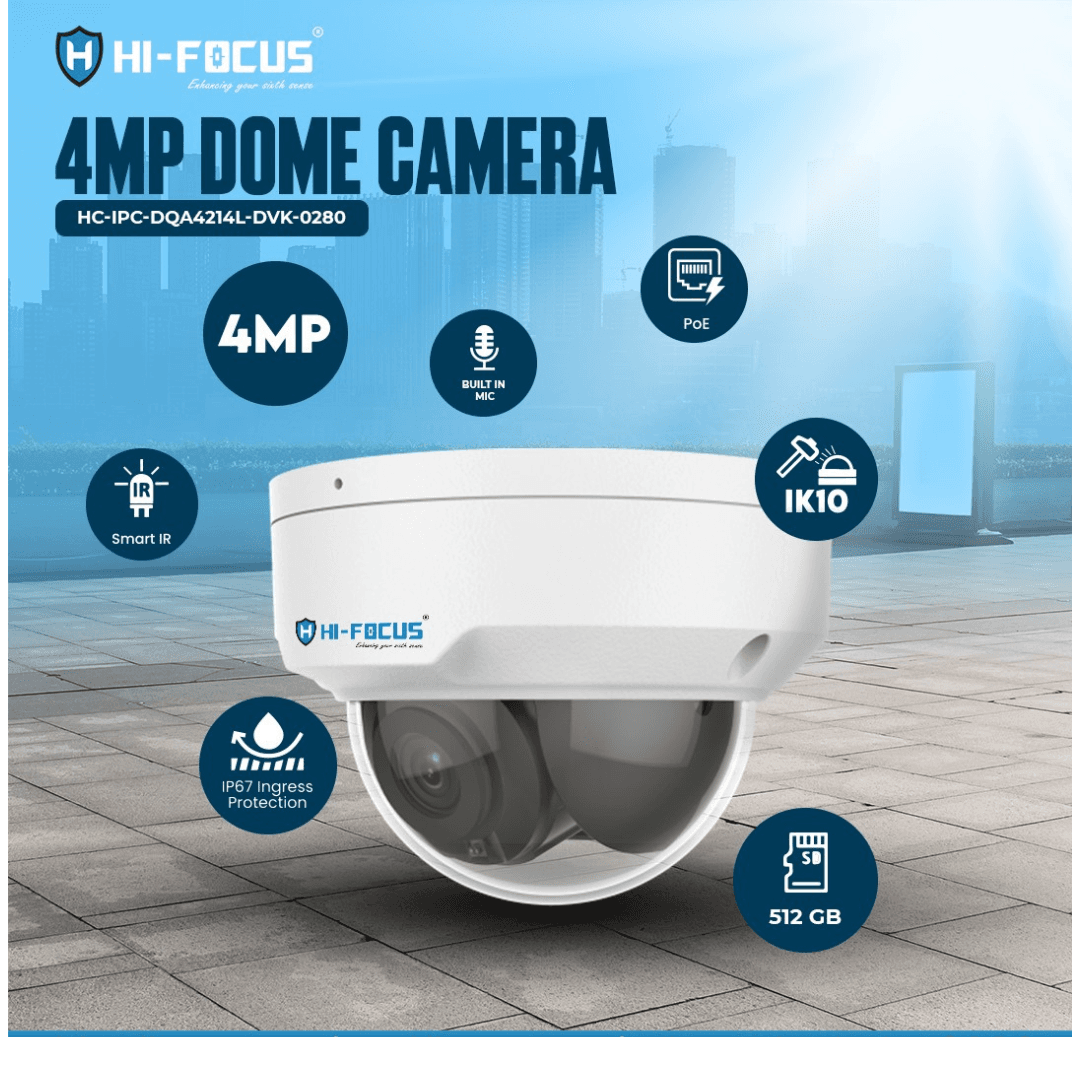 Hi-Focus 4MP CCTV Kit in Mumbai with 1TB HDD, 4 Dome Cameras, NVR & Installation Support - View 2
