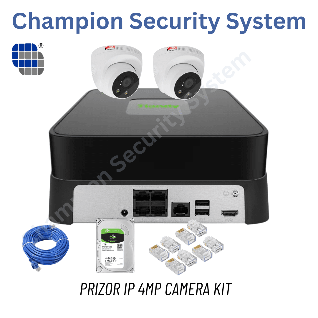 4MP - IP 2 Camera Security Setup with PoE NVR, Cable & HDD – Complete CCTV Package
