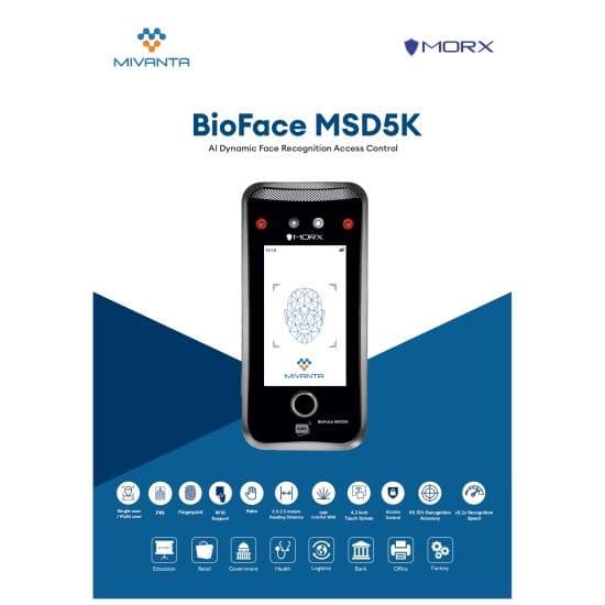 Mivanta BioFace MSD5K AI Face Recognition Biometric Attendance & Access Control - View 3