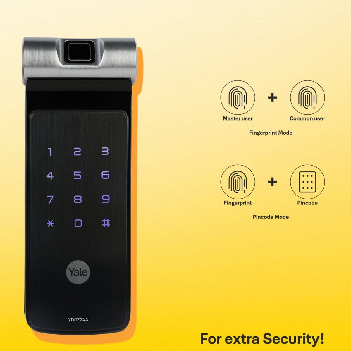 Yale YDD 724A Smart Door Lock – Biometric, PIN, Card & Key Access - View 2