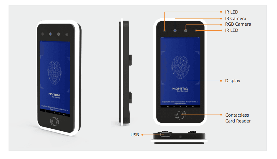Mantra BIO NIC F6 Face Recognition System The Future of Touchless Access Control - View 3