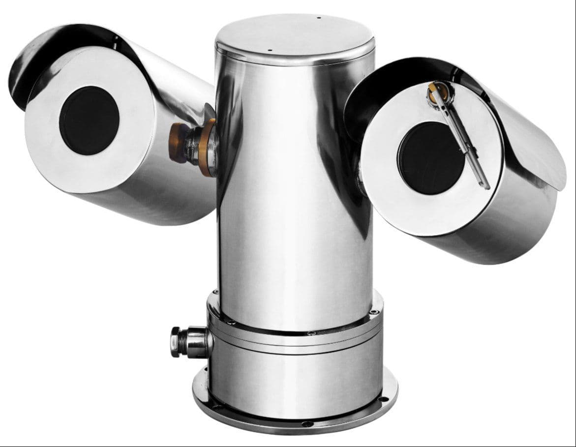 explosion-proof PTZ camera for hazardous industrial zones. Stainless steel housing, HD video and reliable performance for oil & gas, refinery and chemical plant surveillance