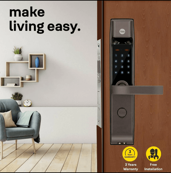 Yale YDM 4115-A Series Biometric Smart Lock (Brown) – Fingerprint, PIN, Key & Yale Home App